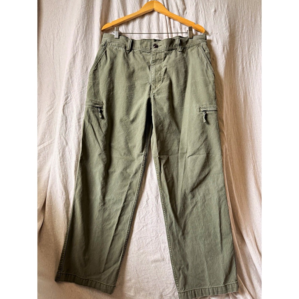 Dockers Men's Green Cargo Pants Straight Leg Mid Rise Cotton Canvas 36W